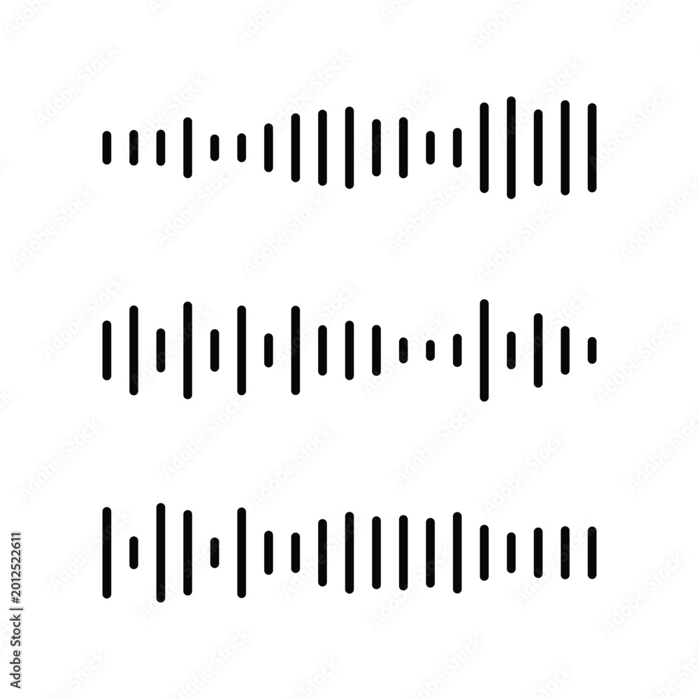 Obraz premium Modern Soundwave Icons Pack – Music and Audio Signal Symbols