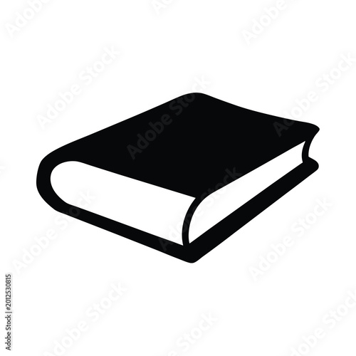 Stylized closed book illustration on a white background, for reading promotion