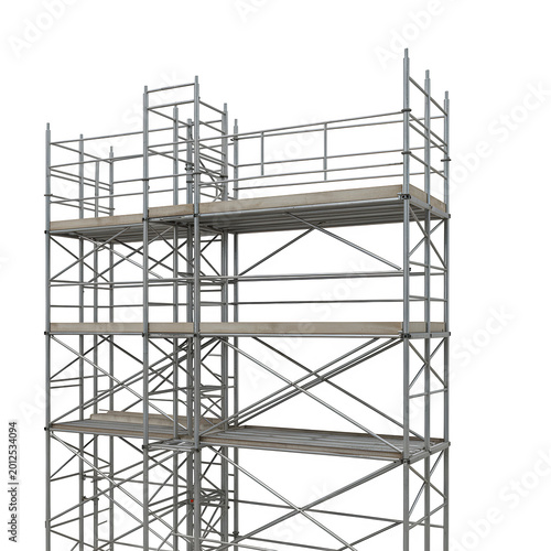 metal scaffolding structure with cross braces isolated on transparent background