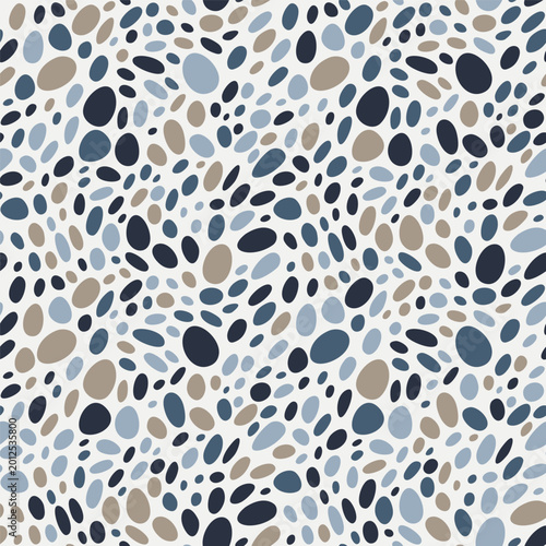 Sea pebble stones background, abstract nature texture, zen garden or spa backdrop , seamless vector pattern illustration, small rounded stones