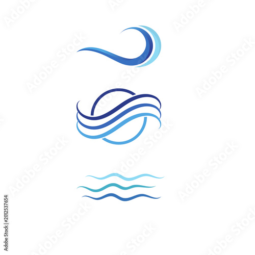 фотографія Fluid blue abstract waves and water ripple symbols