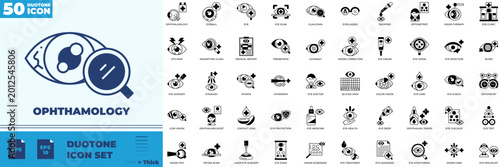 Quadro su tela Opthamology Duotone Editable Icons set