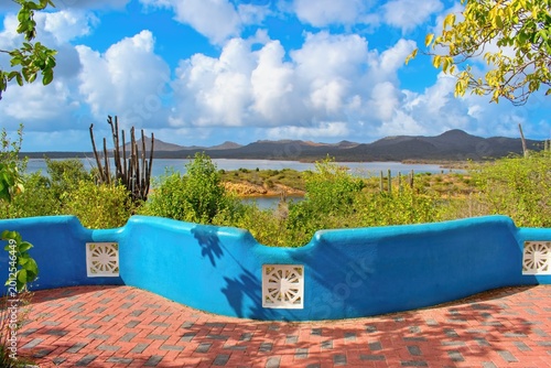 The Goto Lake ( Goto Meer) view point is located in the Washington Slagbaai National Park, Bonaire, Caribbean Netherlands