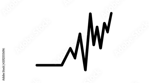Bild auf Leinwand Latency graph vector icon illustration with a jagged peak indicating network delay or data spike, clean minimalist line art for tech cloud, devops, and performance monitoring dashboard design