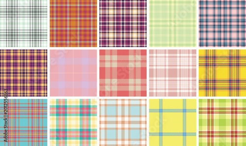 Billede på lærred Plaid pattern pack for printable seasonal products