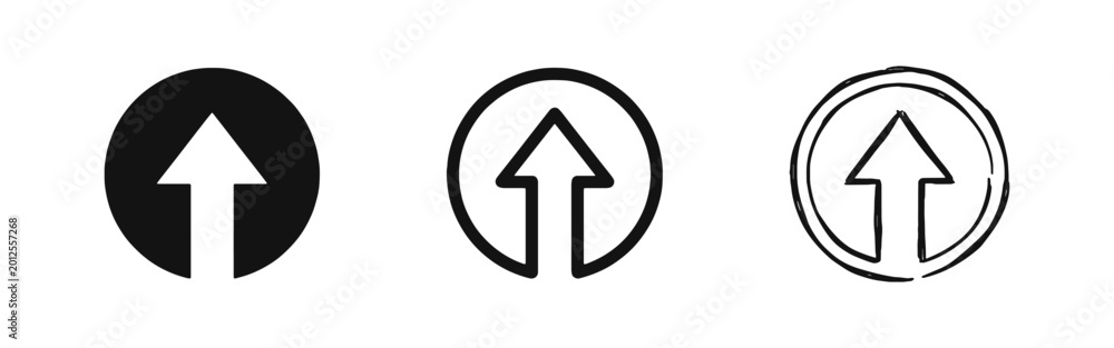 Fototapeta premium Upload Direction and Growth Up Arrow Icon Set