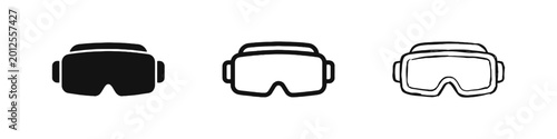 Canvas Print Virtual Reality Headset and VR Goggles Technology Icon Set
