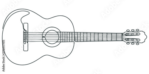 Schilderij op canvas Electric and acoustic guitar vector illustration isolated on white background mu