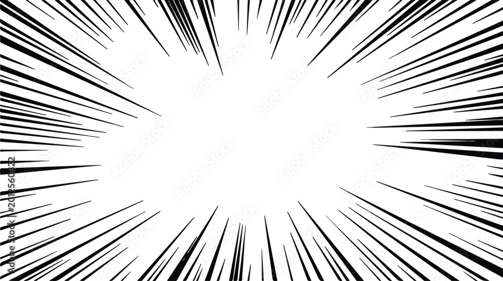 Fototapeta premium Black Speed Lines Border for Manga Action and Dramatic Emphasis