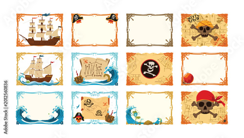Treasure Island themed invitation cards 