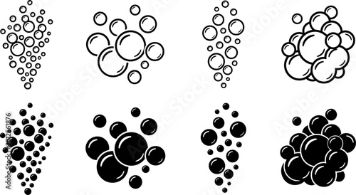Photography Collection of bubble graphics, representing effervescence and cleanliness