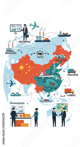 Global Trade Map of China with Supply Chain and Logistics Network