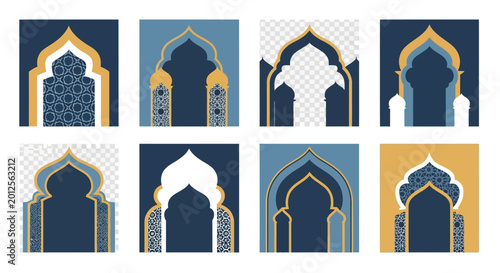 Islamic Arches Collection: Geometric Patterns, Ornate Gates, Culture Design