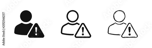 Fotografía User Alert and Problematic Account Icons for Interface Error Notifications