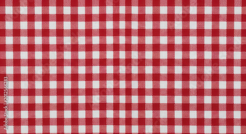 Seamless red gingham pattern fabric, classic picnic checkered textile for backdrop or wallpaper