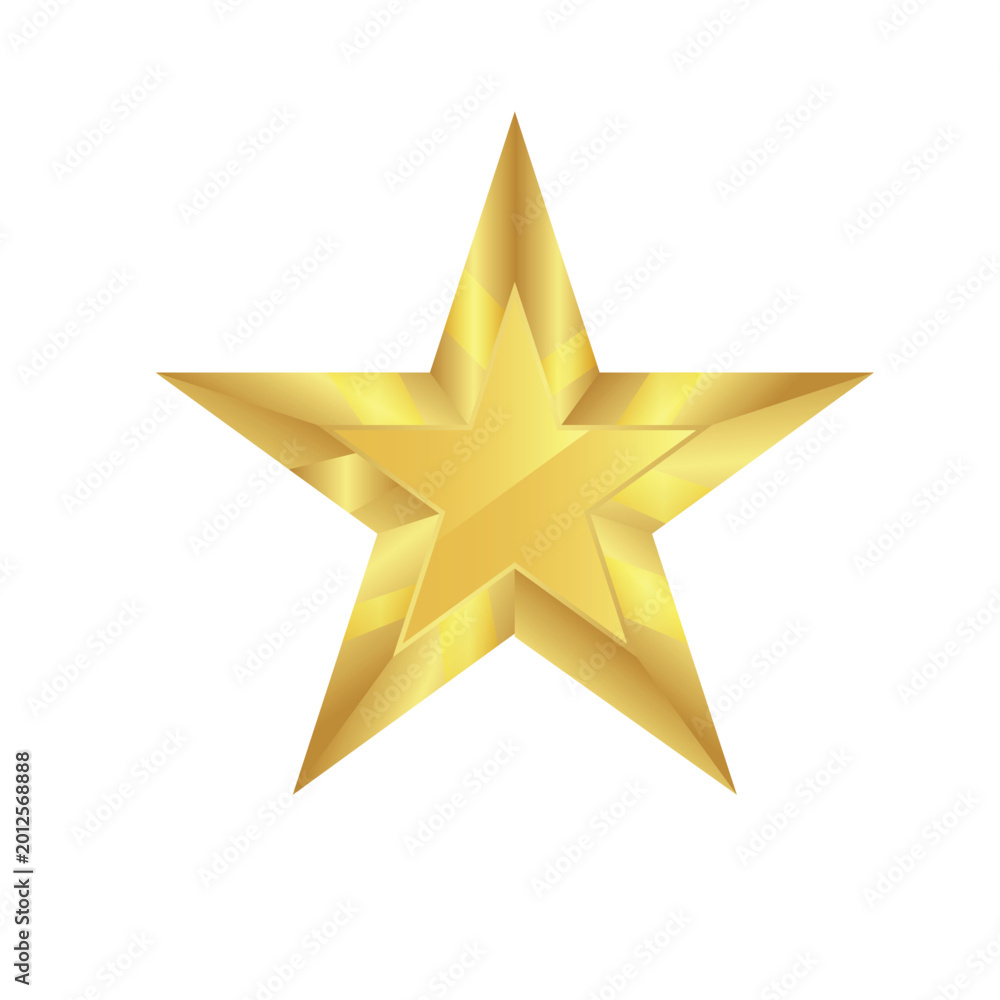 Fototapeta premium golden star isolated on white background