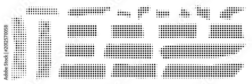 Photos Dot tape icon set, halftone scotch, gradient adhesive tape pieces collection