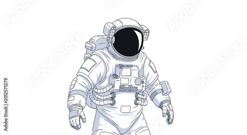 Photos Astronaut illustration, space exploration, futuristic suit, white background
