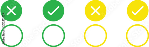 simple icon vector of tick and cross symbol. Yes, no, Correct, Wrong