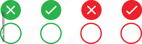 simple icon vector of tick and cross symbol. Yes, no, Correct, Wrong