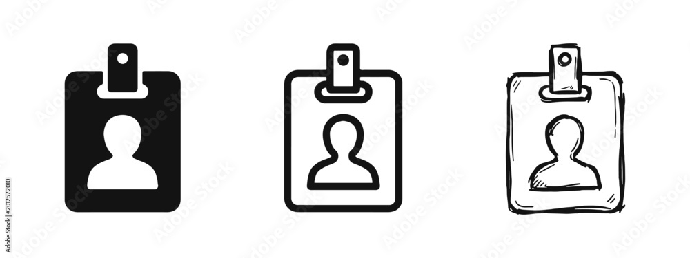 Εκτύπωση καμβά ID Card and Name Badge Icon Set for Corporate Identity and Identification