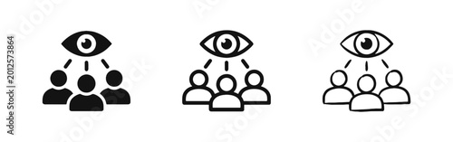 Foto Audience Insight and Surveillance Icon Set showing Eye Over People