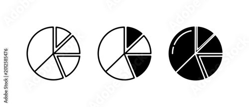 Obraz na płótnie Pie Chart Icons Set, Data Visualization Graphics, Statistics Analysis Symbols, B