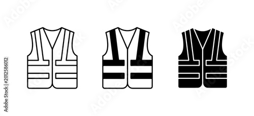 Foto High Visibility Safety Vest Icons, Reflective Workwear Graphics, Construction Ap