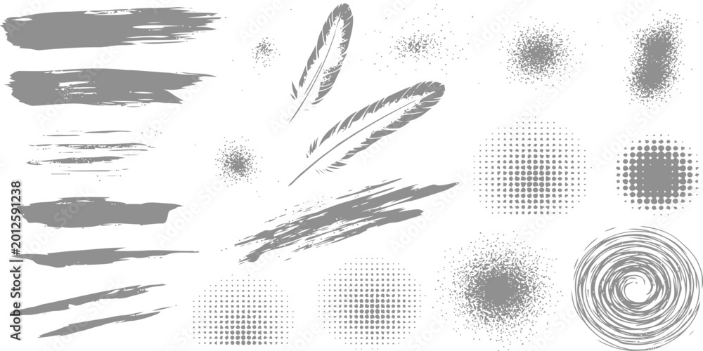 Foto Abstract Elements Collection: A compilation of gray, abstract artistic elements