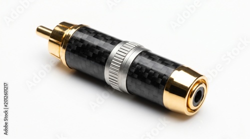 Highend rca to 35mm audio adapter connector isolated on white background