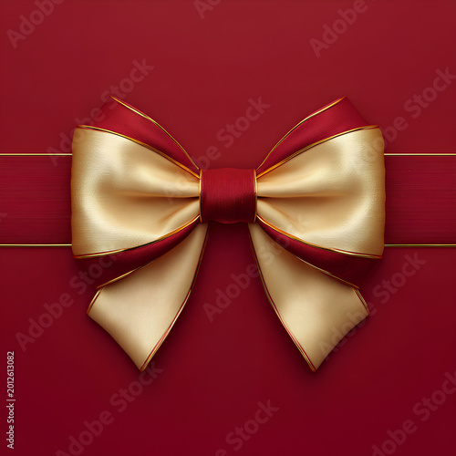 Luxury red and gold gift bow collection with elegant ribbon decoration