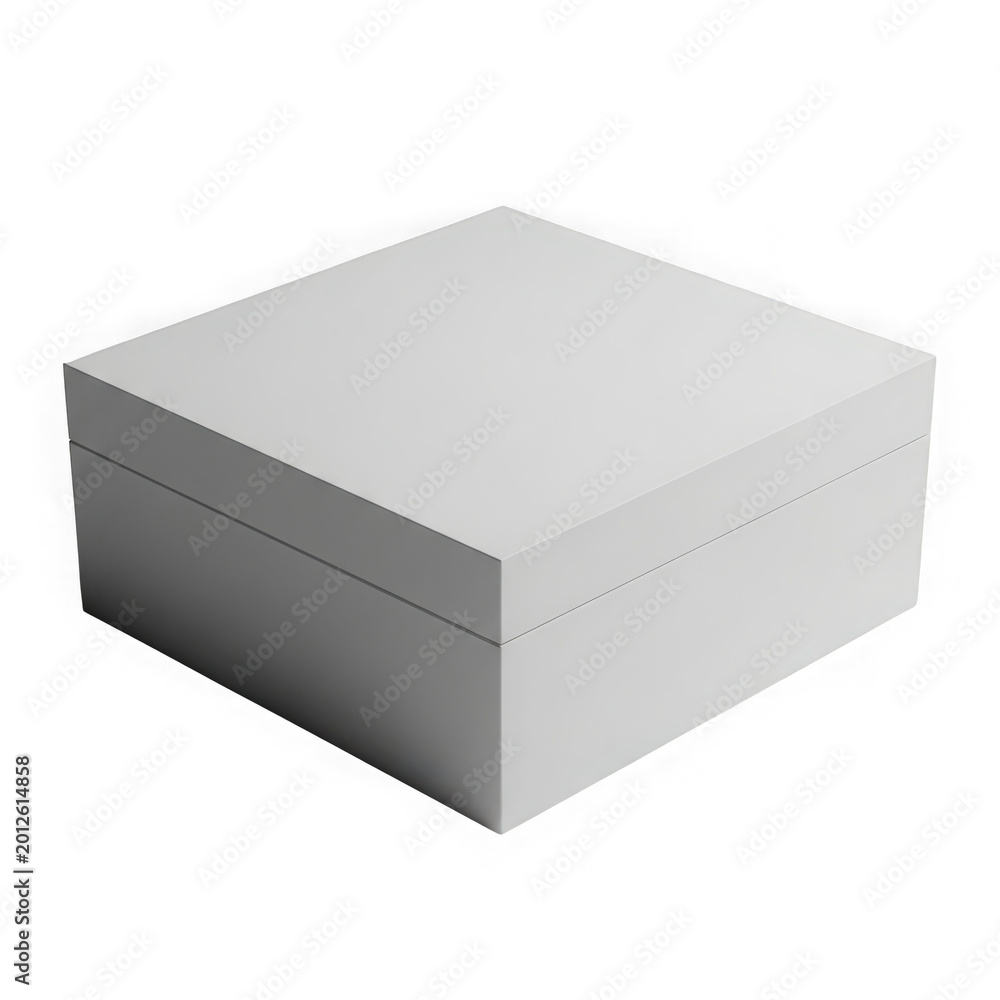 Naklejka premium A closed gray box with a lid on a transparent background