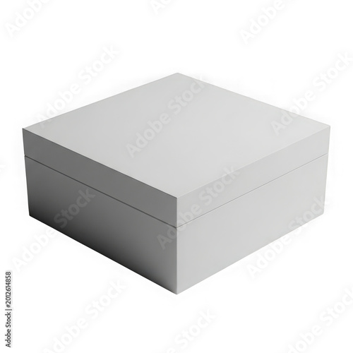 A closed gray box with a lid on a transparent background