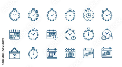 Konstfotografi Collection of various clock icons.