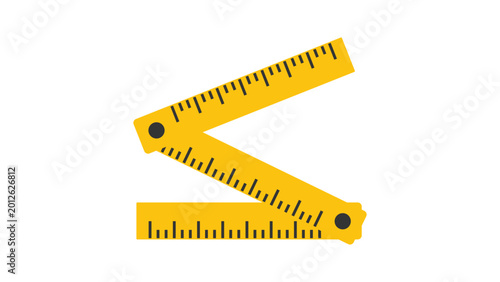 Photos Hand-drawn folding rule vector icon with a customizable editable stroke
