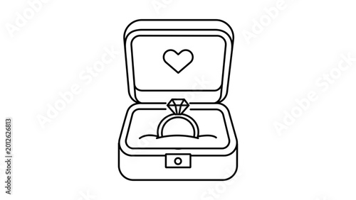 Fotografie Elegant jewelry box vector icon with editable stroke