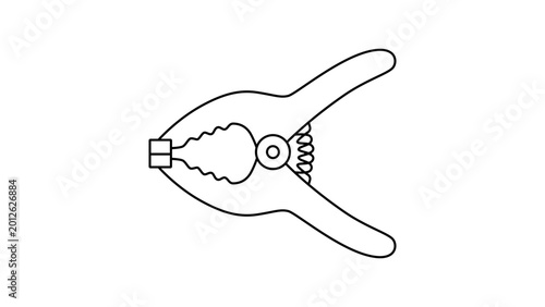 Obraz na plátne Strong spring clamp vector icon with editable stroke, carpentry tool illustration for woodworking and construction projects, customizable line weight scalable minimalist hardware design art