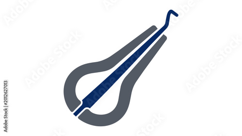Cuadro en lienzo Classic mouth harp or jaw harp vector icon illustration