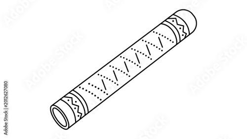Fotografia Hand-drawn minimalist vector icon illustration of a traditional rainstick percussion instrument featuring an editable stroke for customizable line weight in your musical design projects