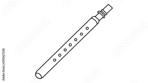 Billede på lærred Professional duduk woodwind vector icon with an editable stroke, presenting a mi