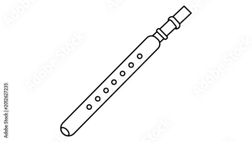 Foto Hand-drawn duduk flute vector illustration featuring an editable stroke, showcas