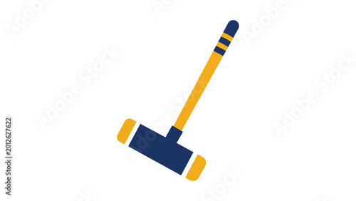 Εκτύπωση καμβά Traditional croquet mallet vector illustration for garden game branding