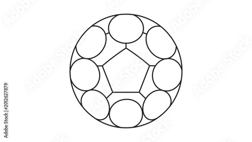 Foto Detailed korfball ball sports equipment vector icon featuring an editable stroke