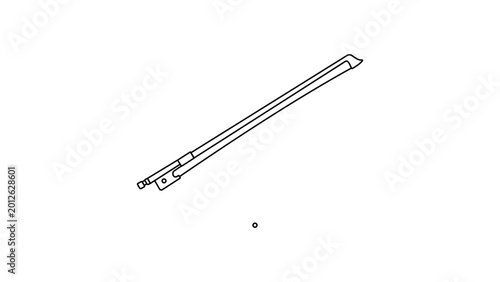Canvastavla Hand-drawn violin bow vector icon illustration with editable stroke