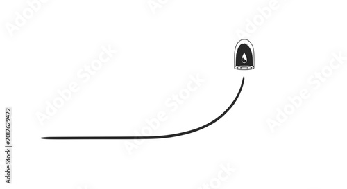 Canvastavla Minimalist illustration of a single drop falling from a light bulb, symbolizing ideas or inspiration