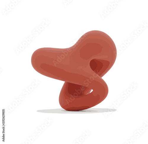 Abstract red 3 d shape against a black background artistic rendering