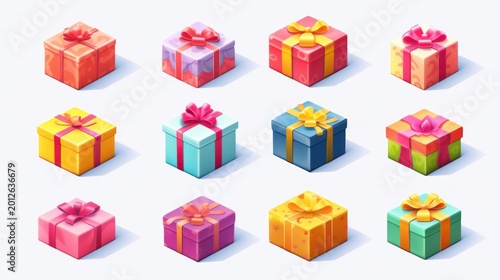 Discover a vibrant collection of beautifully wrapped gift boxes perfect for any celebration.