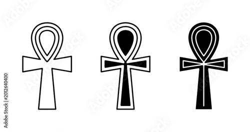 Photos Ancient Egyptian Ankh Symbols, Life Key Iconography, Hieroglyphic Cross Vector S