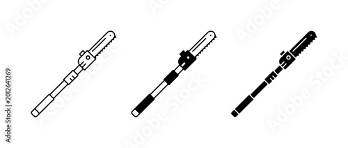 Foto Telescopic Pole Icons, Extendable Rod Vector Graphics, Adjustable Stick Symbols