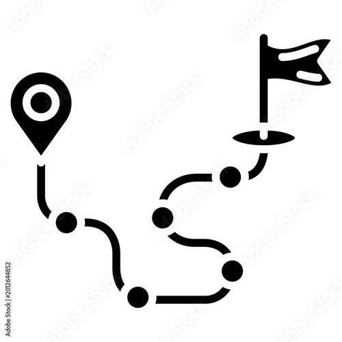 Quadro su tela Map Journey Vector Icon